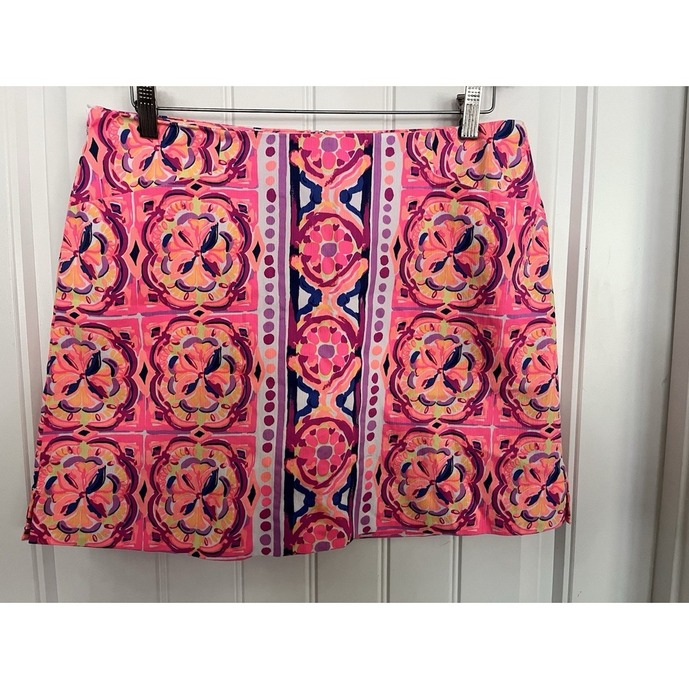 Lilly Pulitzer Marigold Skort Size 12 Pink Fusion Rock House Medallion Print 757